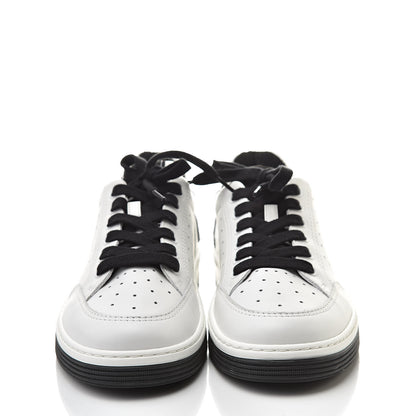 Chanel Calfskin Womens Logo Sneakers 39 Black White 2 of 9