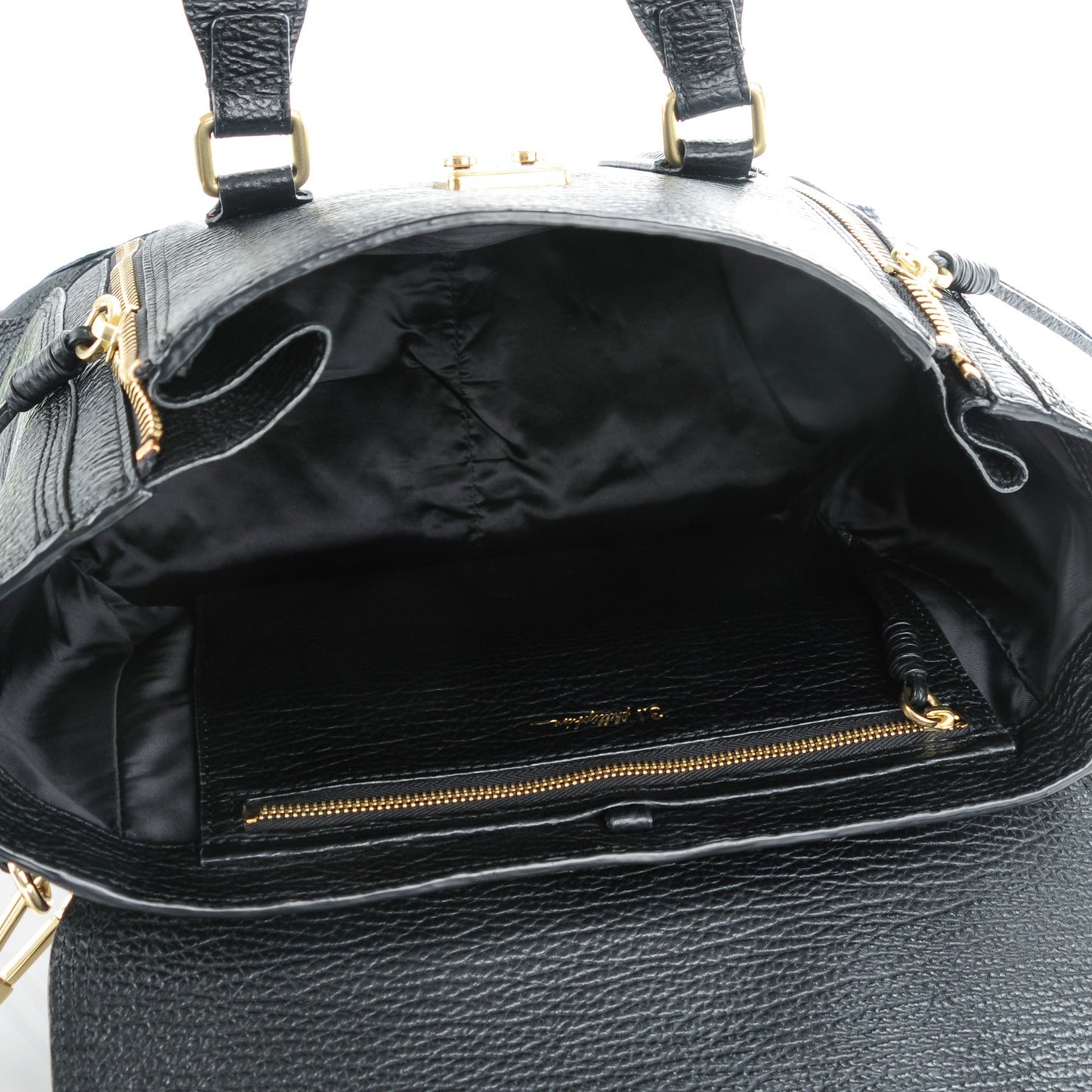 3.1 Textured Calfskin Medium Pashli Satchel Black
