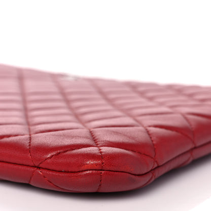 Chanel Lambskin Quilted Large Cosmetic Case Red 9 of 9