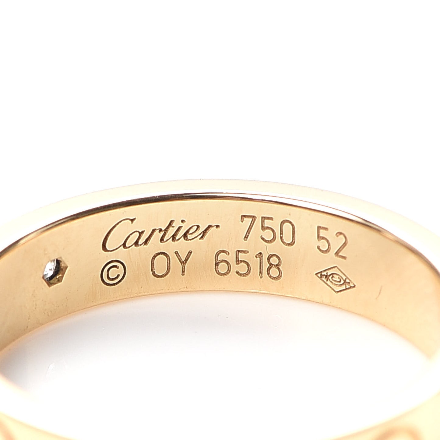 18K Yellow Gold Diamond 4mm LOVE Wedding Band Ring 52 6