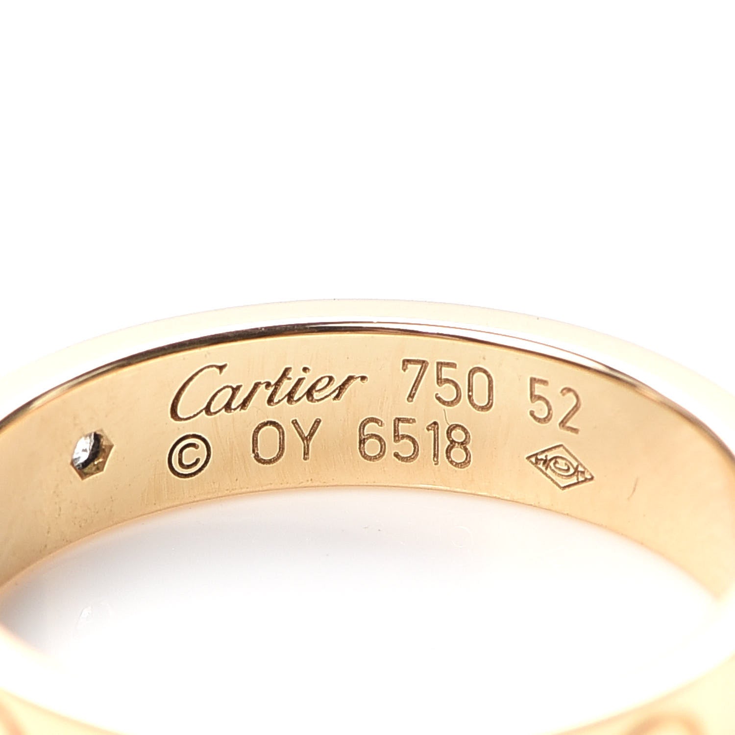 Cartier 18K Yellow Gold Diamond 4mm LOVE Wedding Band Ring 52 6 8 of 8