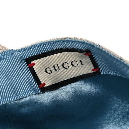 Gucci Canvas Lame GG Monogram Rush Baseball Hat M Gardenia Silver 6 of 8