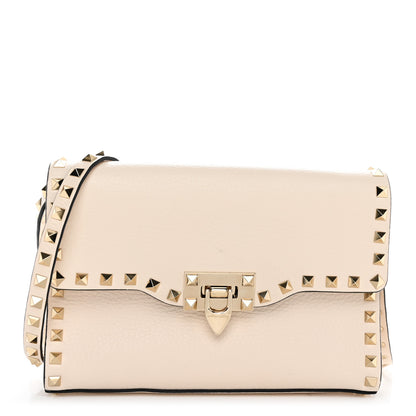 Valentino Garavani Vitello Medium Rockstud Flip Lock Crossbody Bag Light Ivory 1 of 10
