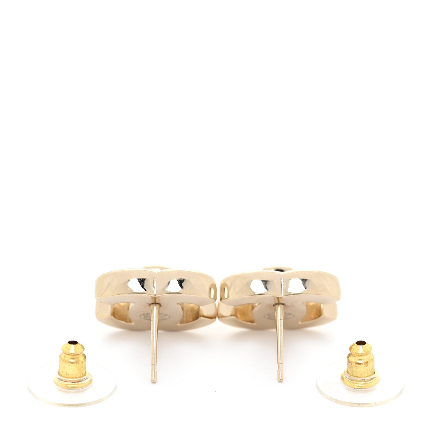 Metal CC Turnlock Earrings Gold