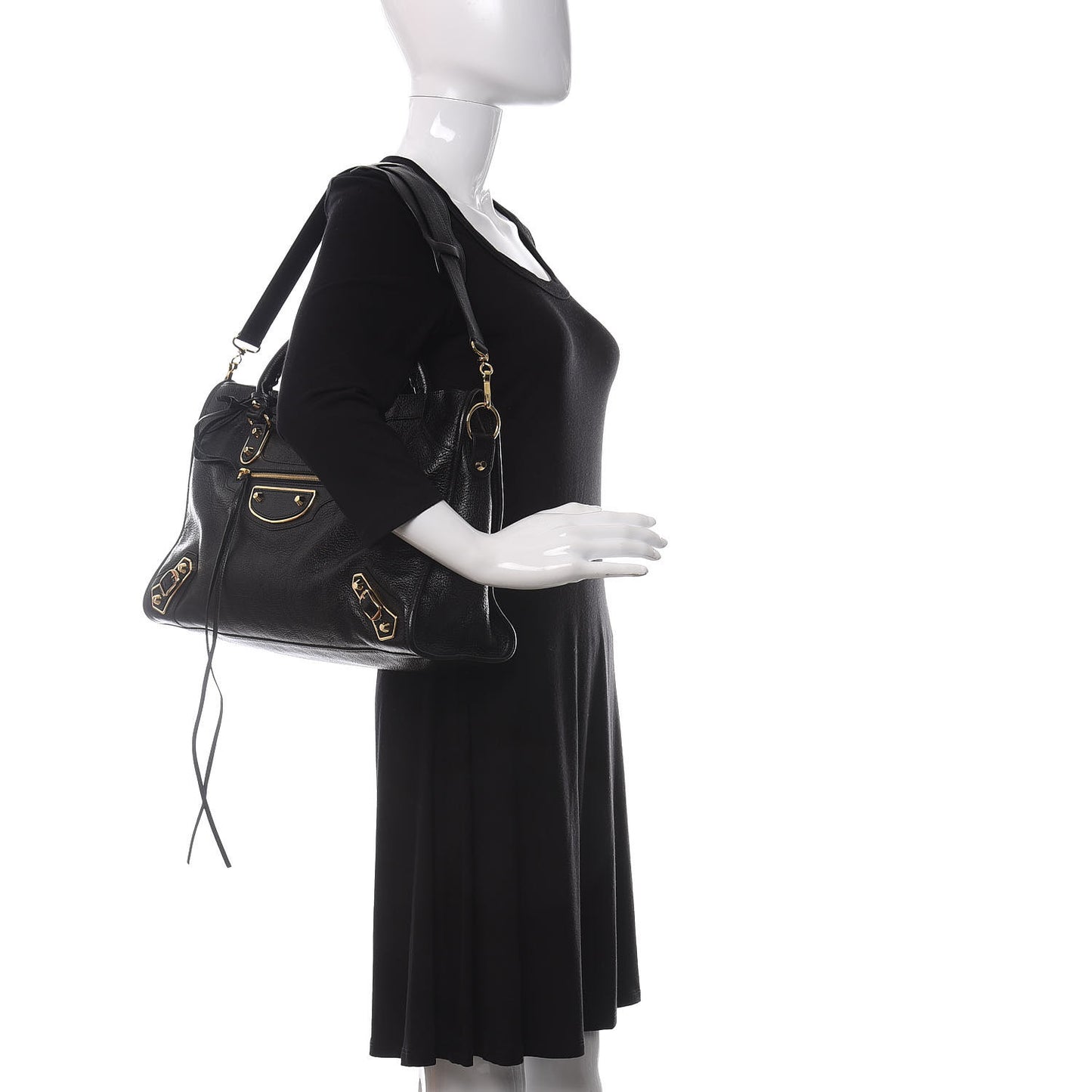 Chevre Gold Metallic Edge Hardware City Black