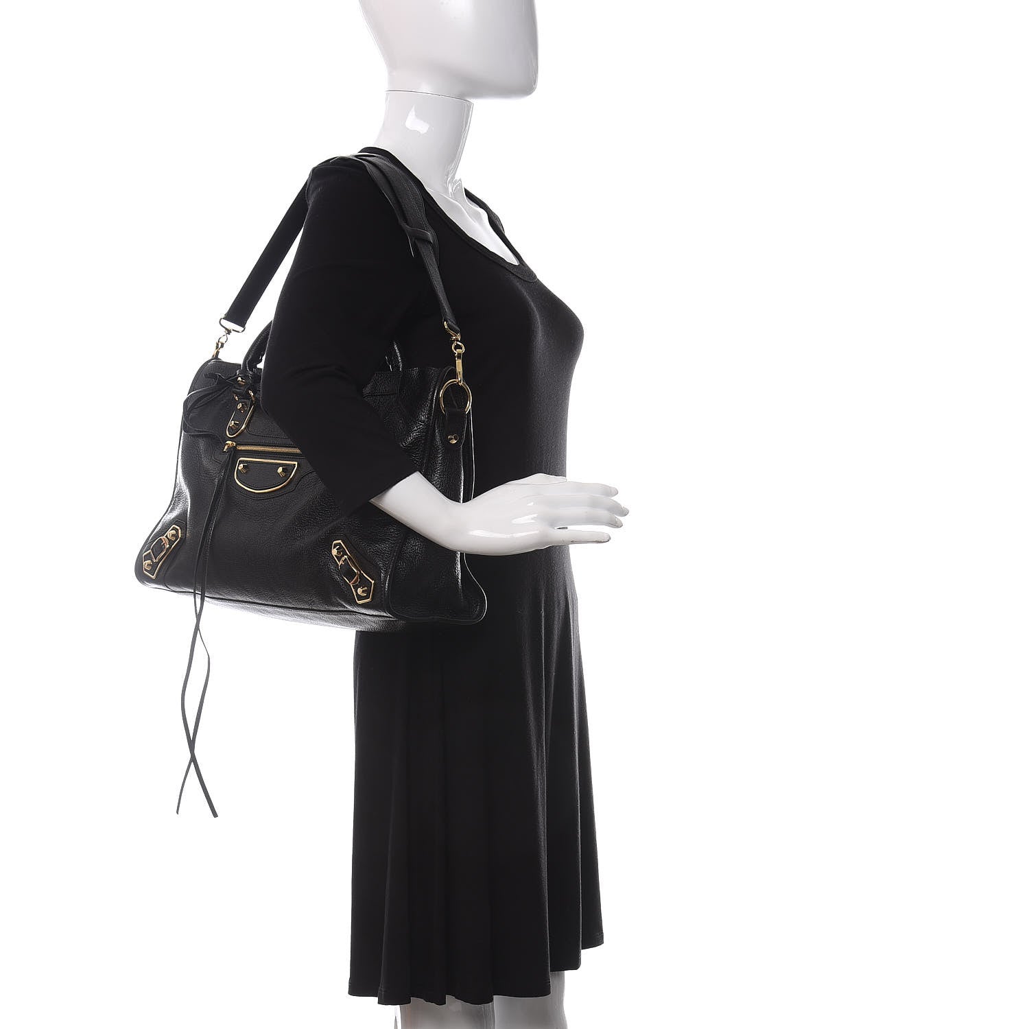 Balenciaga Chevre Gold Metallic Edge Hardware City Black 2 of 11