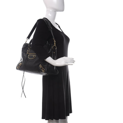Balenciaga Chevre Gold Metallic Edge Hardware City Black 2 of 11