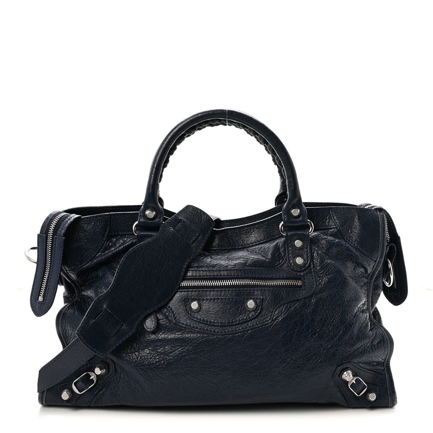Agneau Giant 12 Silver Hardware City Bleu Obscur