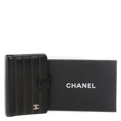Chanel Lambskin Vertical Quilt Mademoiselle Small Ring Agenda Planner Black 8 of 8