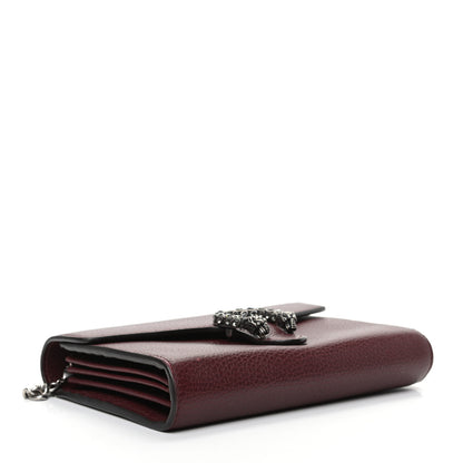 Gucci Dollar Calfskin Crystal Mini Dionysus Chain Wallet Vintage Bordeaux 4 of 9