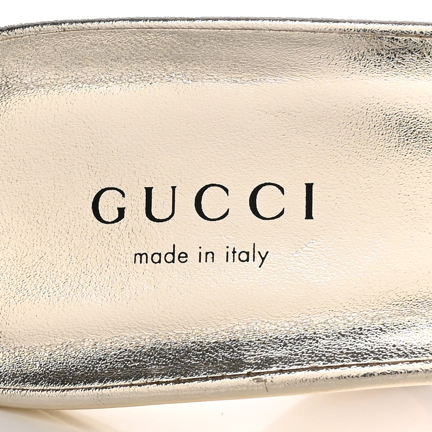 Gucci Metallic Nappa Dora Tiger Head Mid Heel Slide Sandals 37 Gold 7 of 15