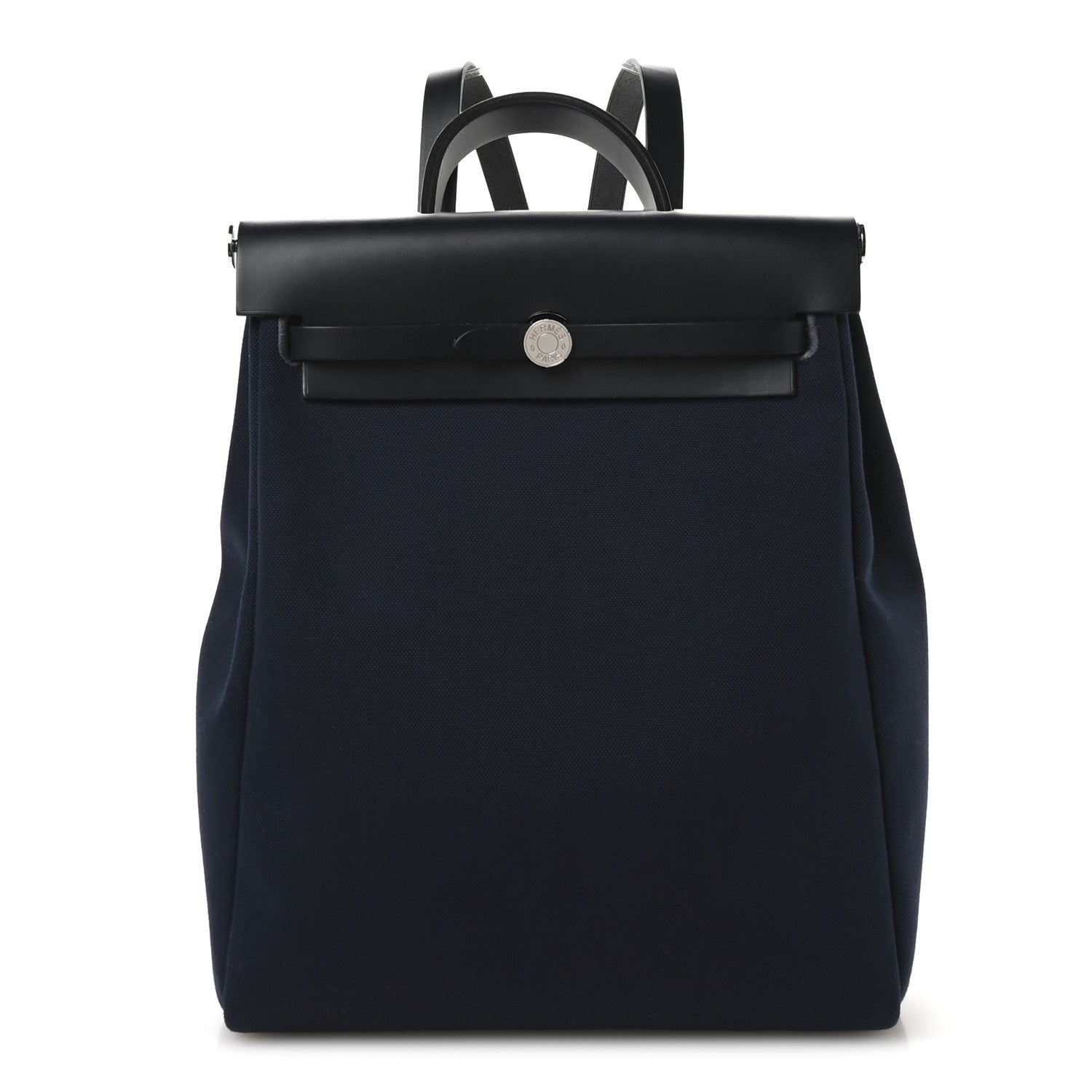 Hermes Military Toile Vache Hunter Herbag a Dos Zip Retourne Backpack Bleu Marine Bleu Indigo 1 of 11