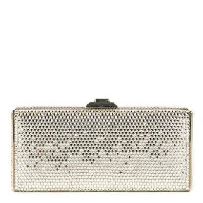 Judith Leiber Swarovski Crystal Minaudiere Clutch Silver 1 of 6