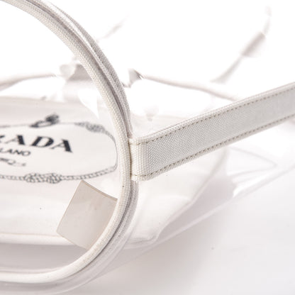 Prada Plexiglass Calfskin Small Shopper Tote White 6 of 8