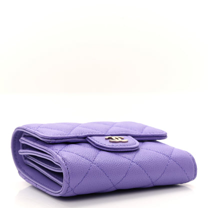 Chanel Caviar Quilted Compact Flap Wallet Purple 4 of 7