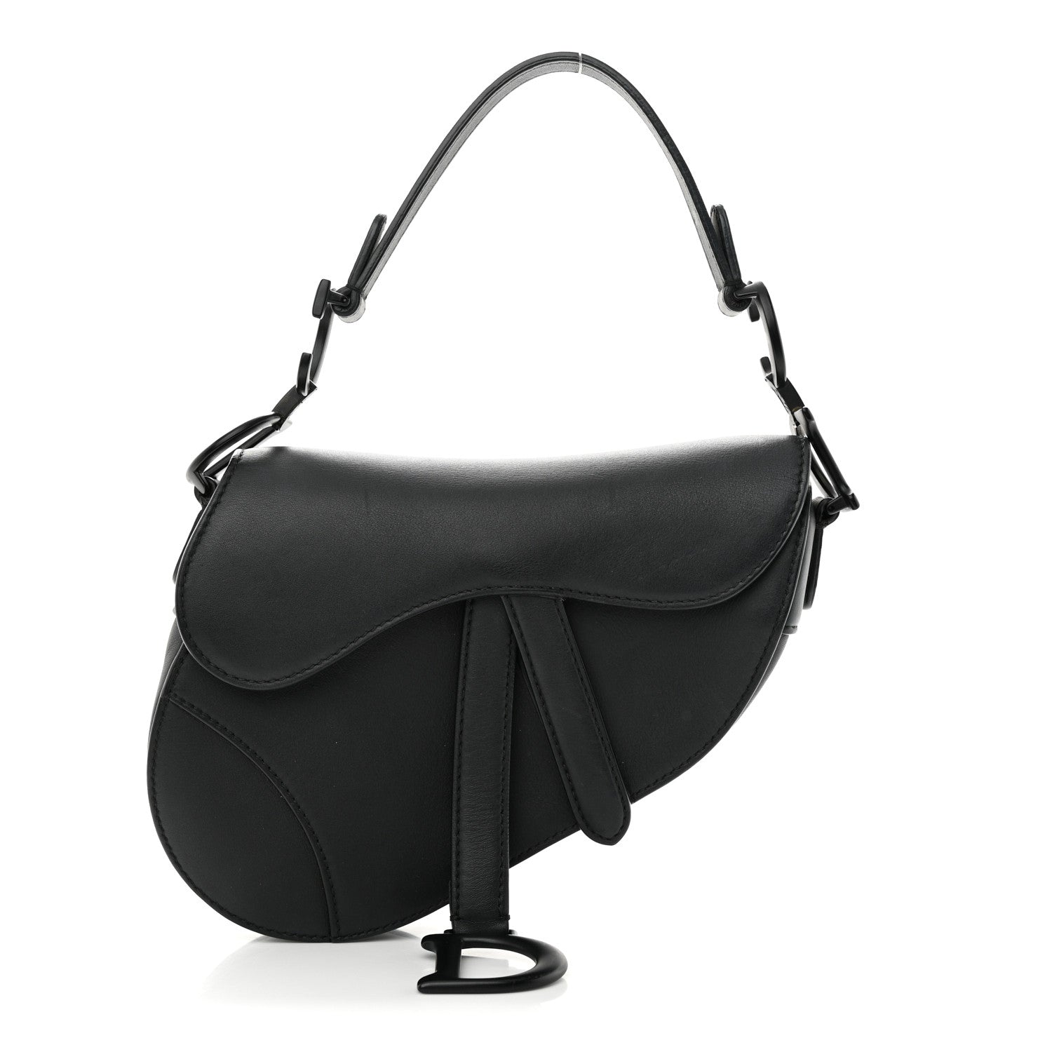 Christian Dior Ultra Matte Calfskin Mini Saddle Bag Black 1 of 9