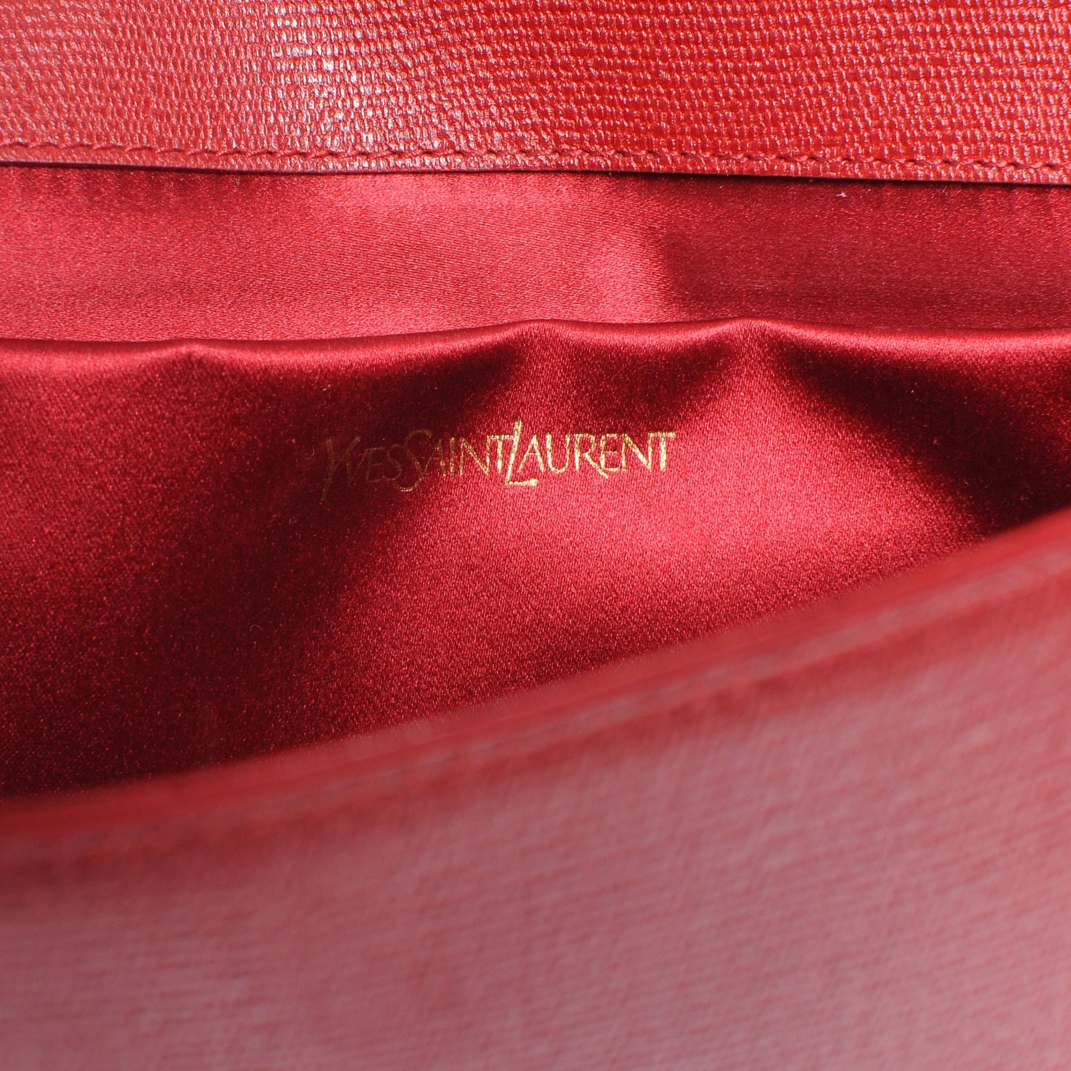 Saint Laurent Textured Leather ChYc Clutch Red 5 of 6