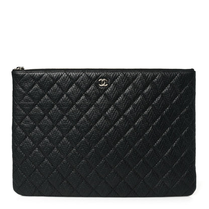 Chanel Calfskin Braided Large Cosmetic Case Black 1 of 10