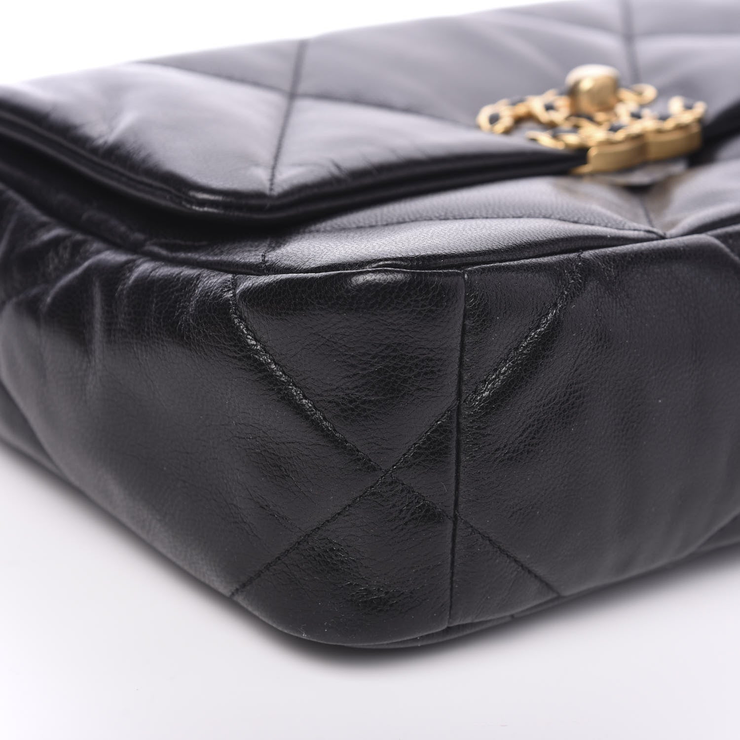 Chanel Goatskin Quilted Medium 19 Flap Black 9 of 11