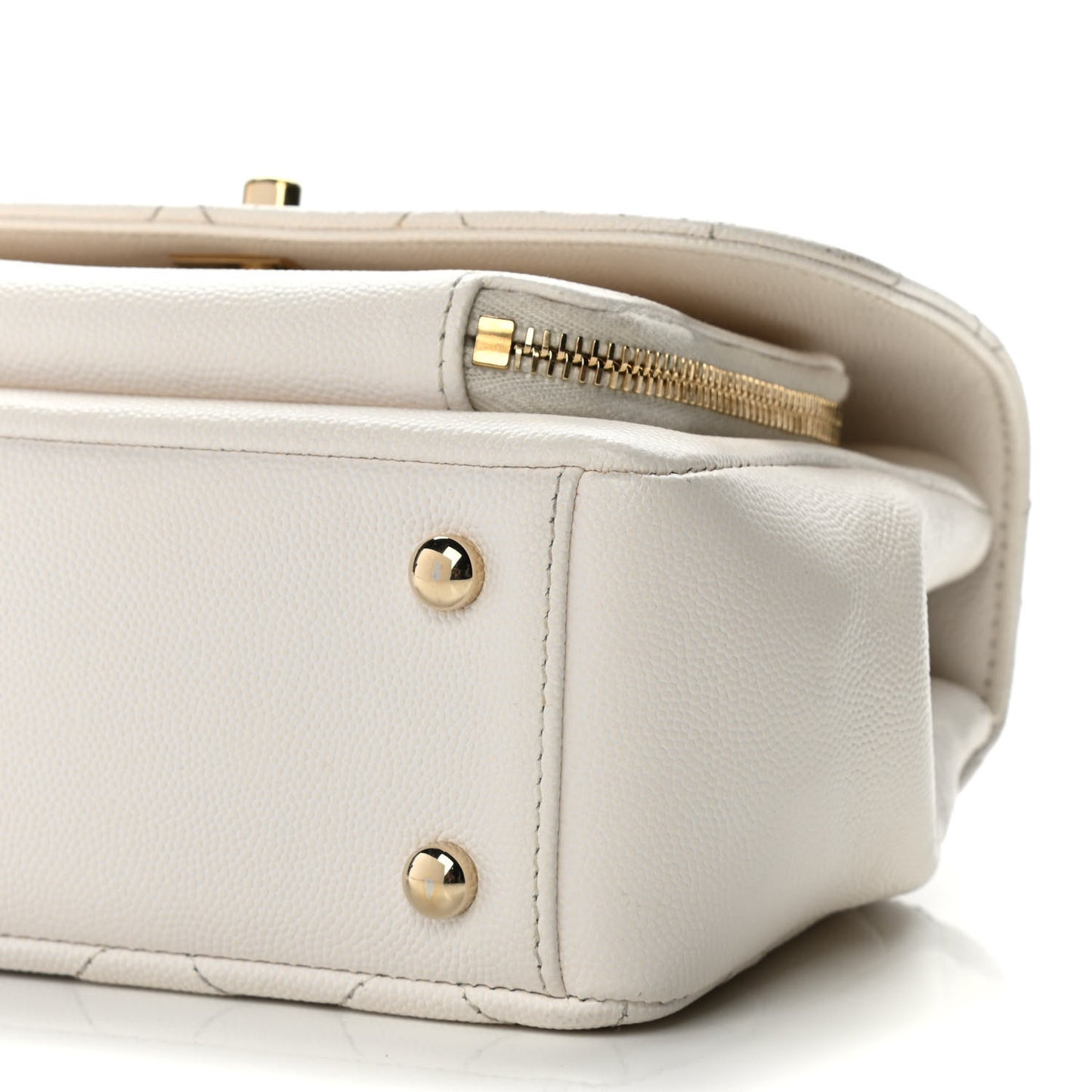Caviar Quilted Small Business Affinity Flap Beige