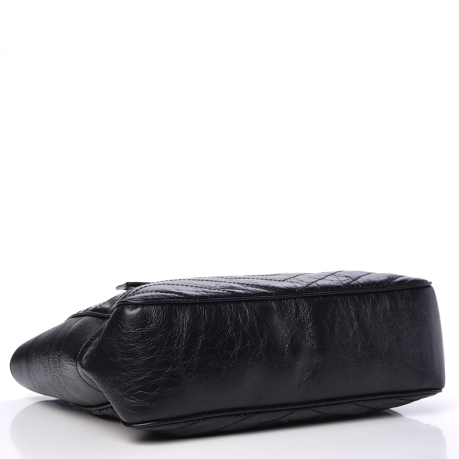 Saint Laurent Crinkled Calfskin Matelasse Monogram Large Niki Shopping Tote Bag Black 4 of 7