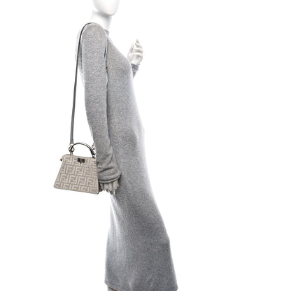 Fendi Crystal Vitello Laminato FF Petite Peekaboo I SEE U Satchel Crystal Argento 2 of 14