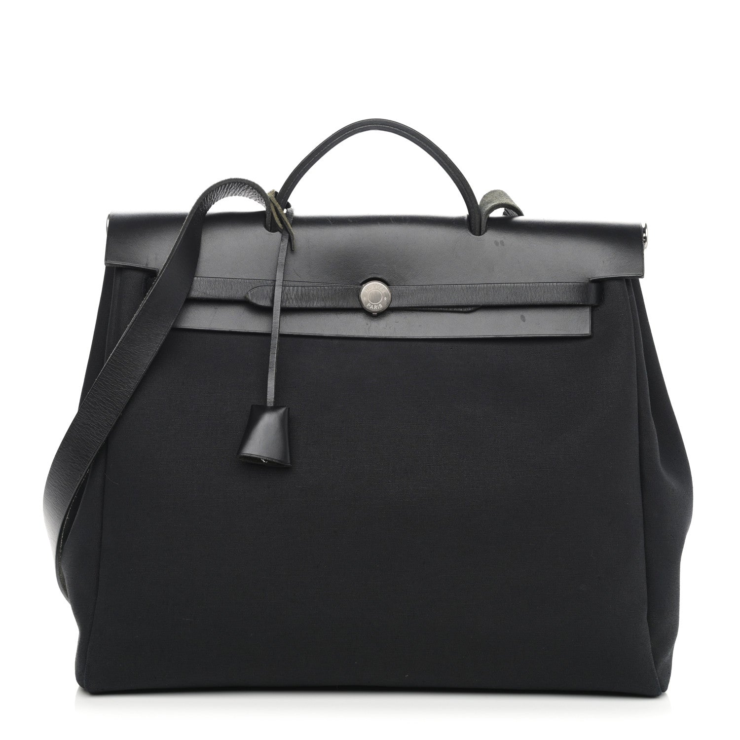 Hermes Toile Vache Calfskin Herbag 39 MM Black 3 of 12
