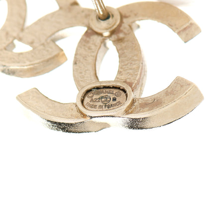 Chanel Crystal Double CC Earrings Gold Black 4 of 5