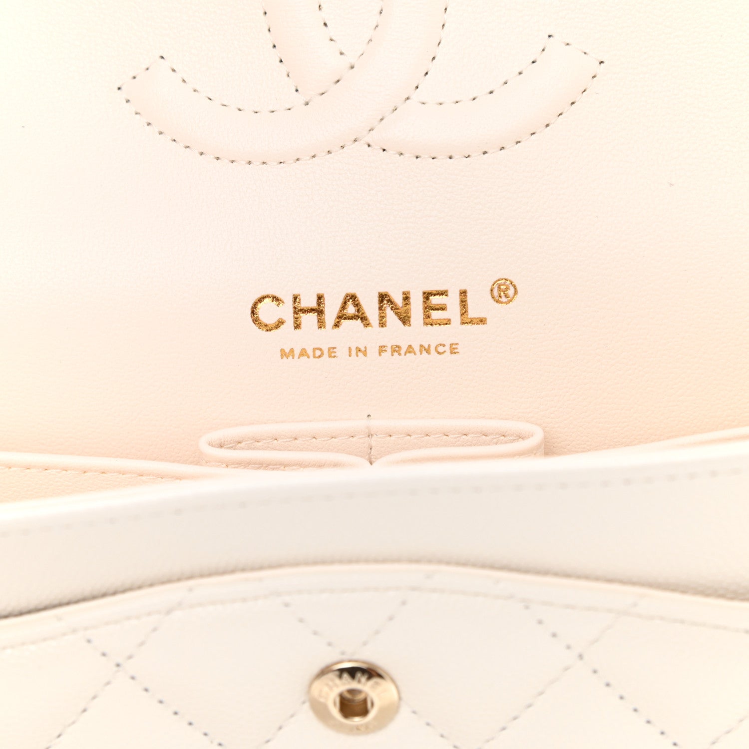 Chanel Caviar Quilted Medium Double Flap White 6 of 8