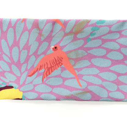 Hermes Silk Dans un Jardin Anglais Twilly Juane Vif Rouge Celadon 5 of 5