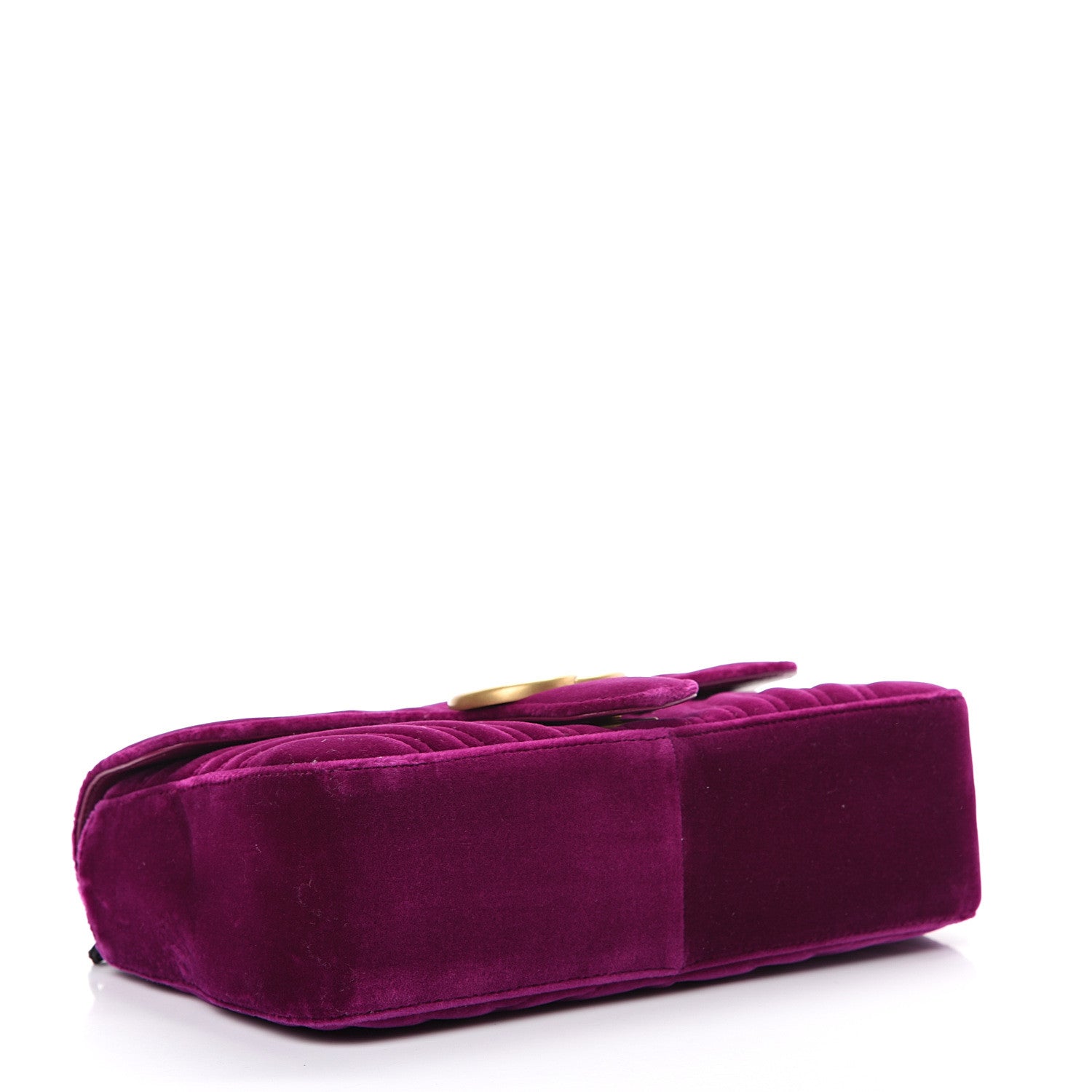 Gucci Velvet Matelasse Small GG Marmont Shoulder Bag Fuchsia Violet Cyclamen 3 of 9