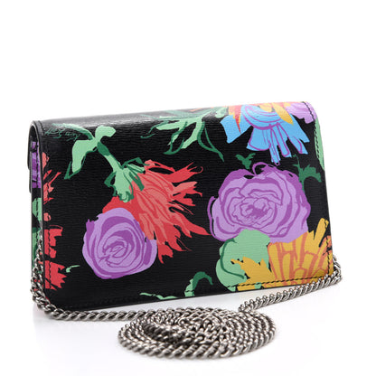 Gucci X KEN SCOTT New Shangai Calfskin Jenny Floral Print Super Mini Dionysus Shoulder Bag Black Pink 3 of 9