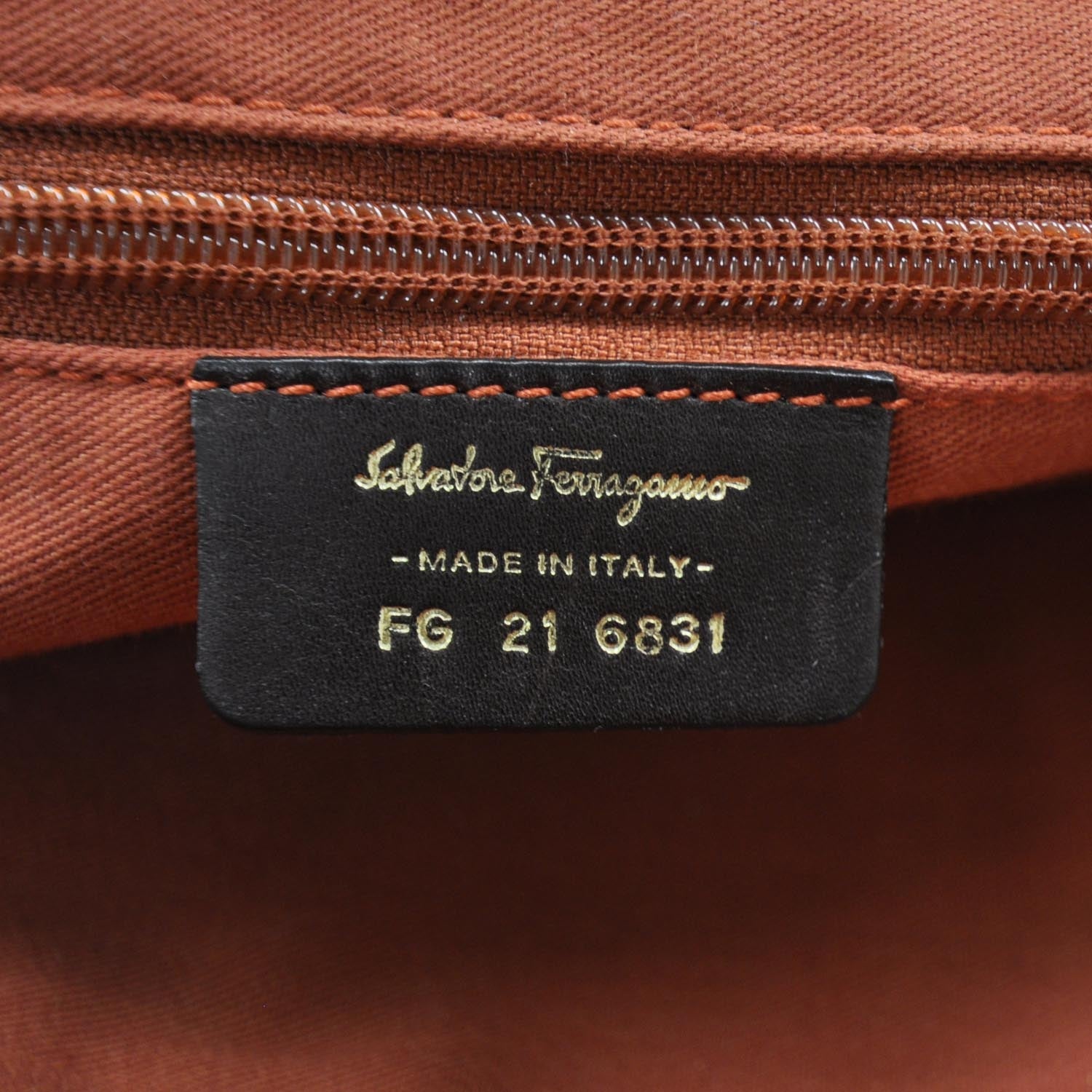 FASHIONPHILE SALVATOREFERRAGAMOLeatherStitchedGanciniBagBrown 7 of 7