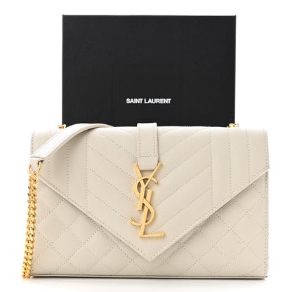 Saint Laurent Grain De Poudre Textured Mixed Matelasse Triquilt Small Monogram Satchel Crema Soft 12 of 12