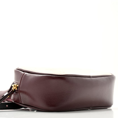 Saint Laurent Calfskin Canvas Monogram Lou Belt Bag Natural Dark Legion Red 9 of 10