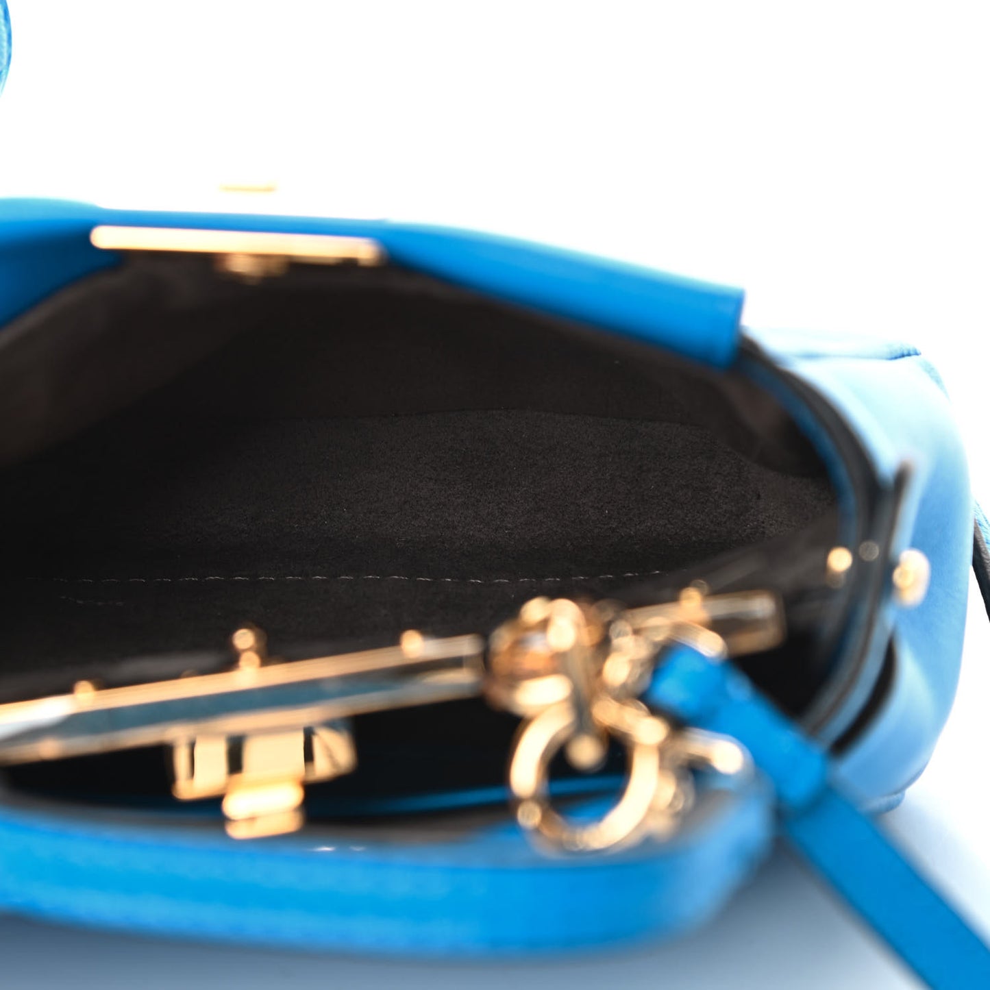 Shiny Nappa Micro Peekaboo Iconic Satchel Blue Royal