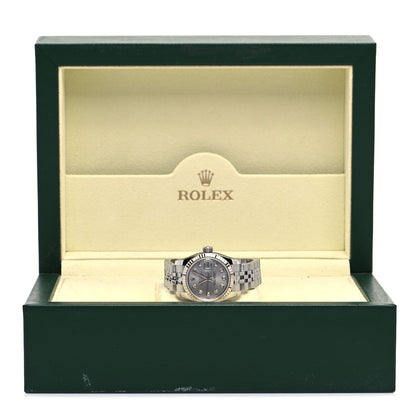 Rolex Stainless Steel 18K White Gold Diamond 26mm Oyster Perpetual Datejust Watch Silver 179174 5 of 5