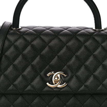 Chanel Caviar Quilted Small Coco Handle Flap Black 8 of 11