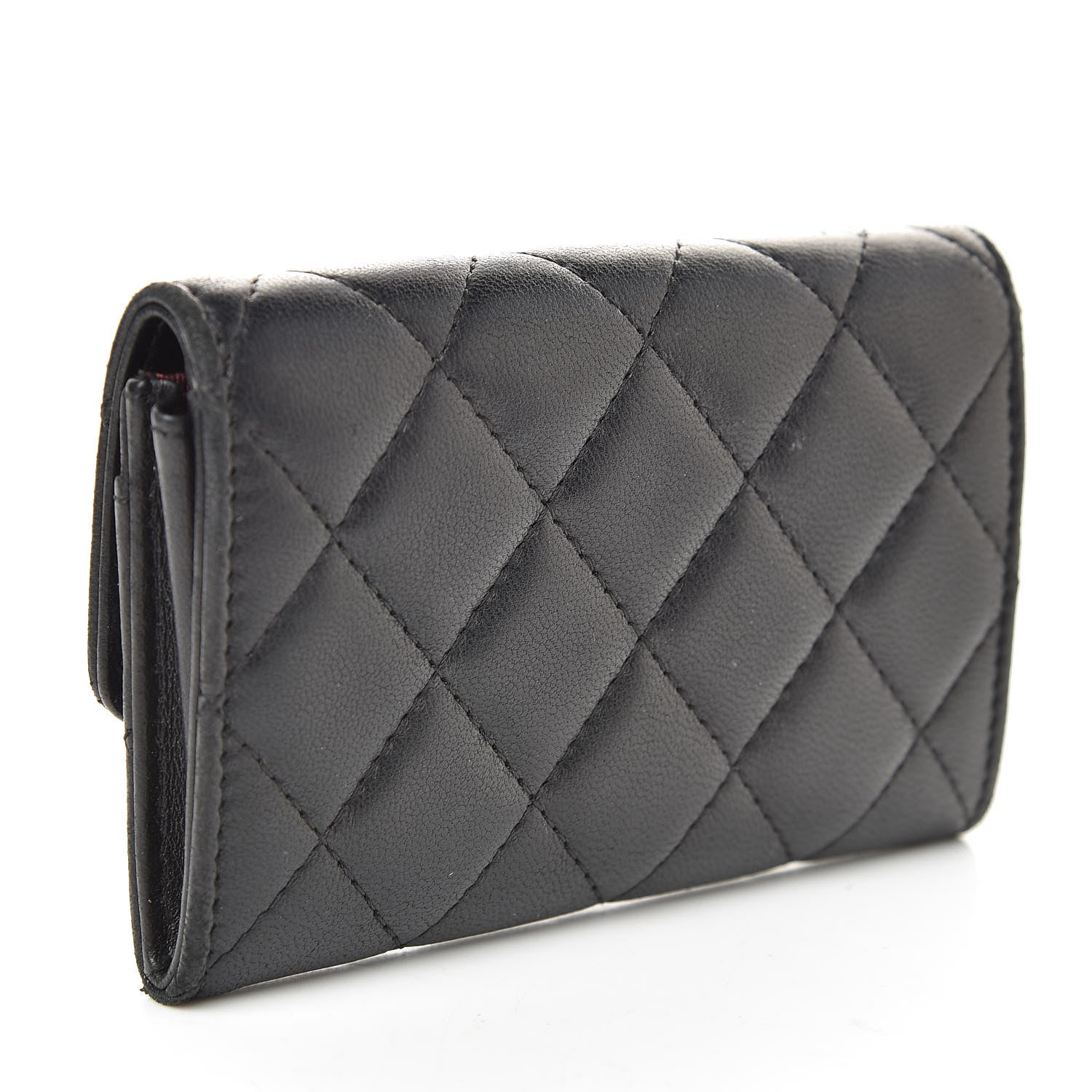 Chanel Lambskin Quilted Flap Card Holder Black 3 of 9