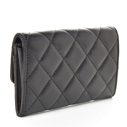 Chanel Lambskin Quilted Flap Card Holder Black 3 of 9