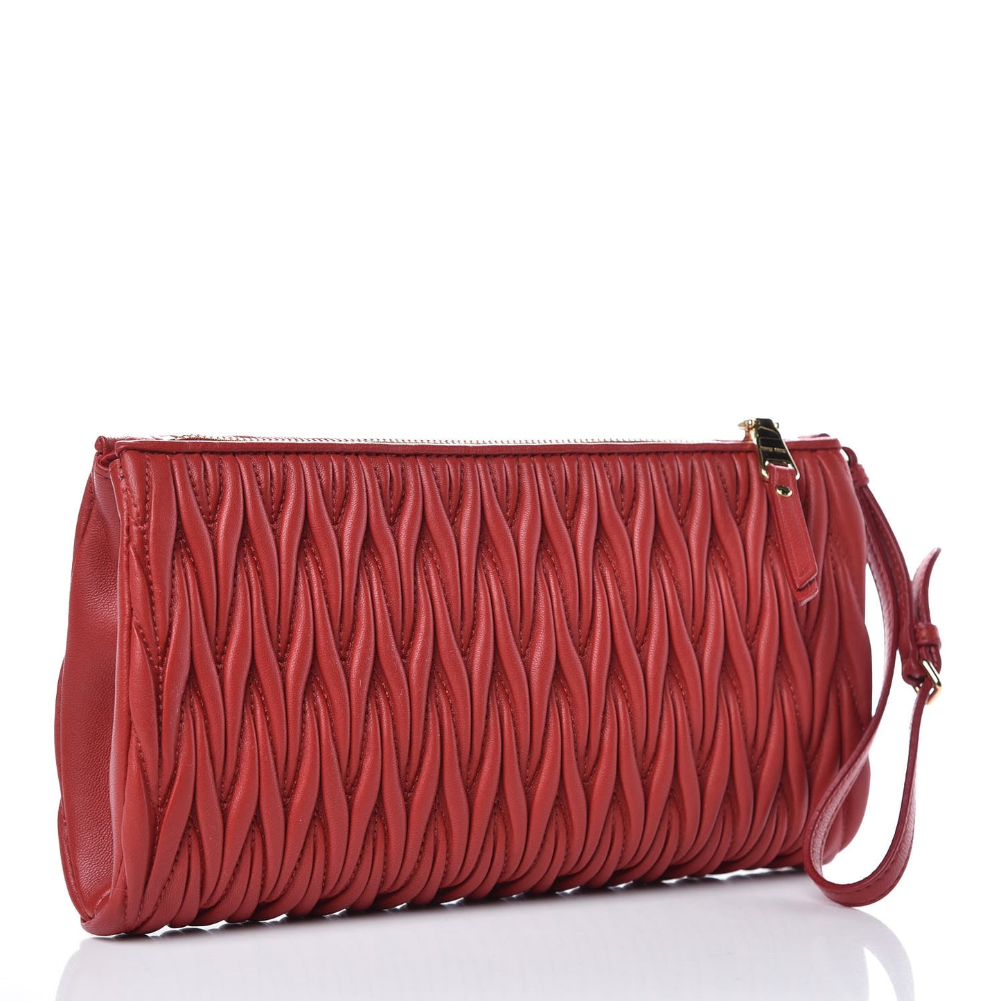 Nappa Matelasse Lux Wristlet Fuoco