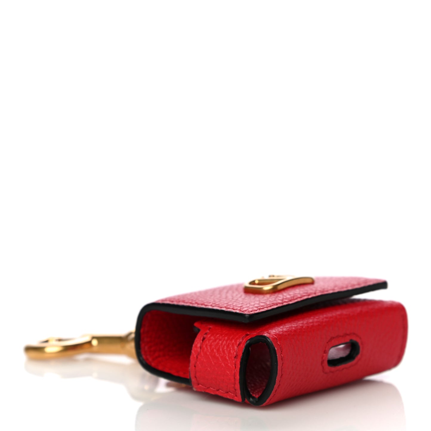 Grainy Calfskin Vlogo Airpods Case Rouge Pur
