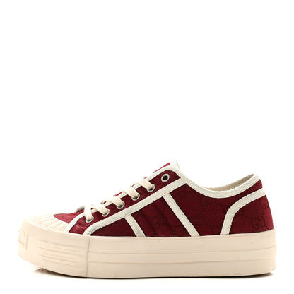 Gucci New Canvas GG Monogram Womens Chunky Sneakers 38.5 Rosso Ancora 1 of 10