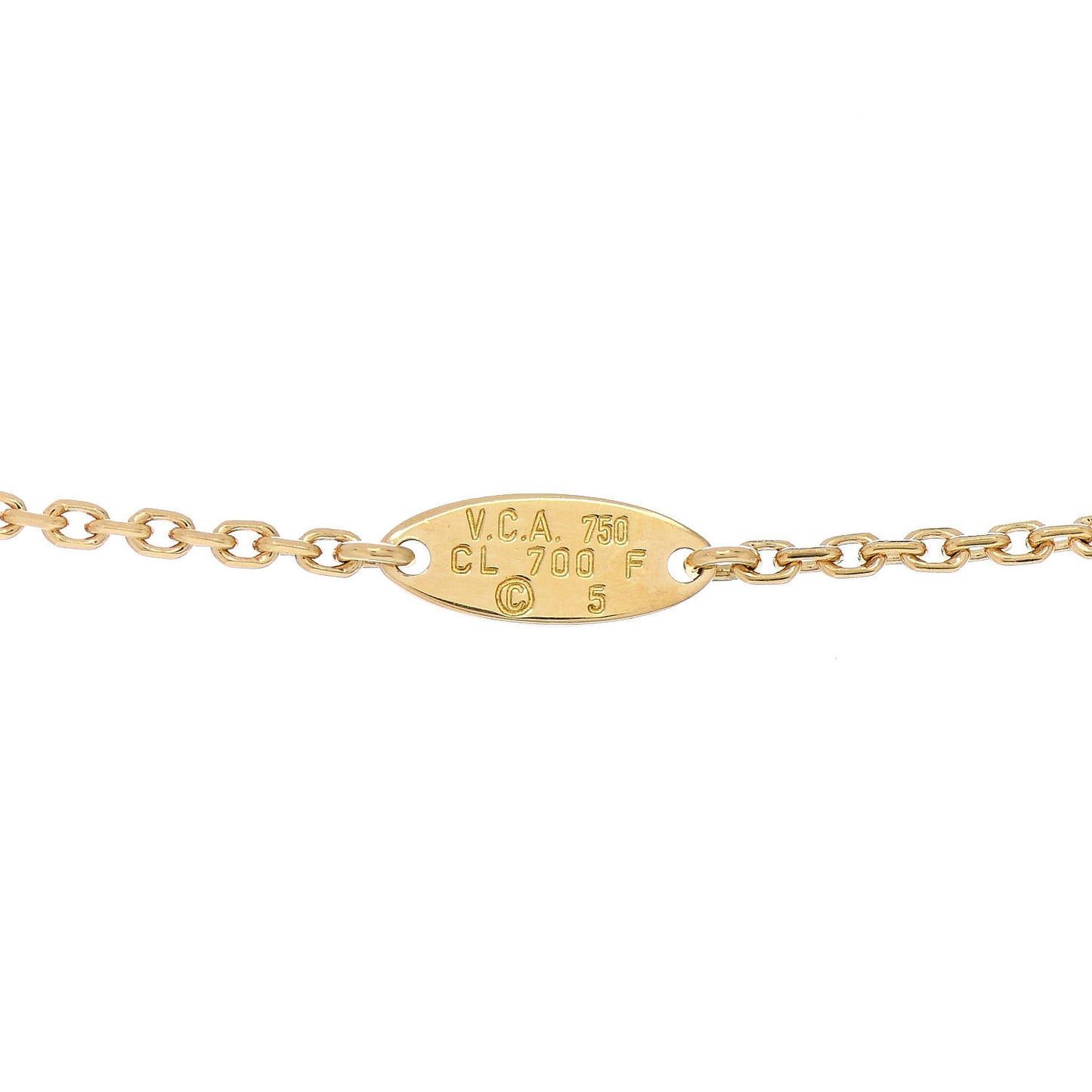 18K Yellow Gold Diamond Blue Sapphire Trefle Pendant Necklace