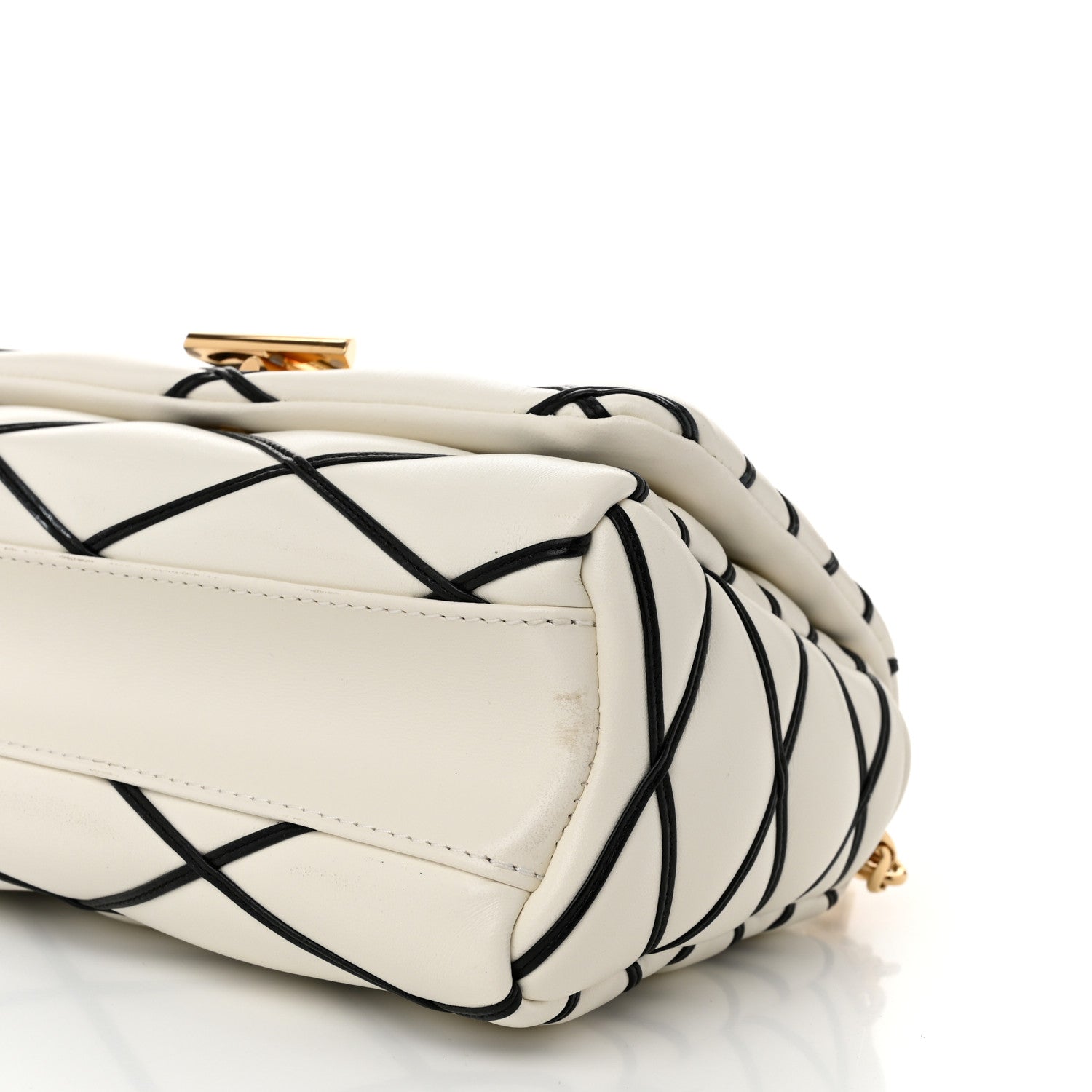 Louis Vuitton Lambskin Malletage Top Handle GO-14MM White Black 10 of 12