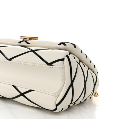 Louis Vuitton Lambskin Malletage Top Handle GO-14MM White Black 10 of 12