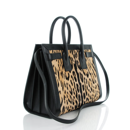 Saint Laurent Calf Hair Leopard Print Small Sac De Jour Black 3 of 7