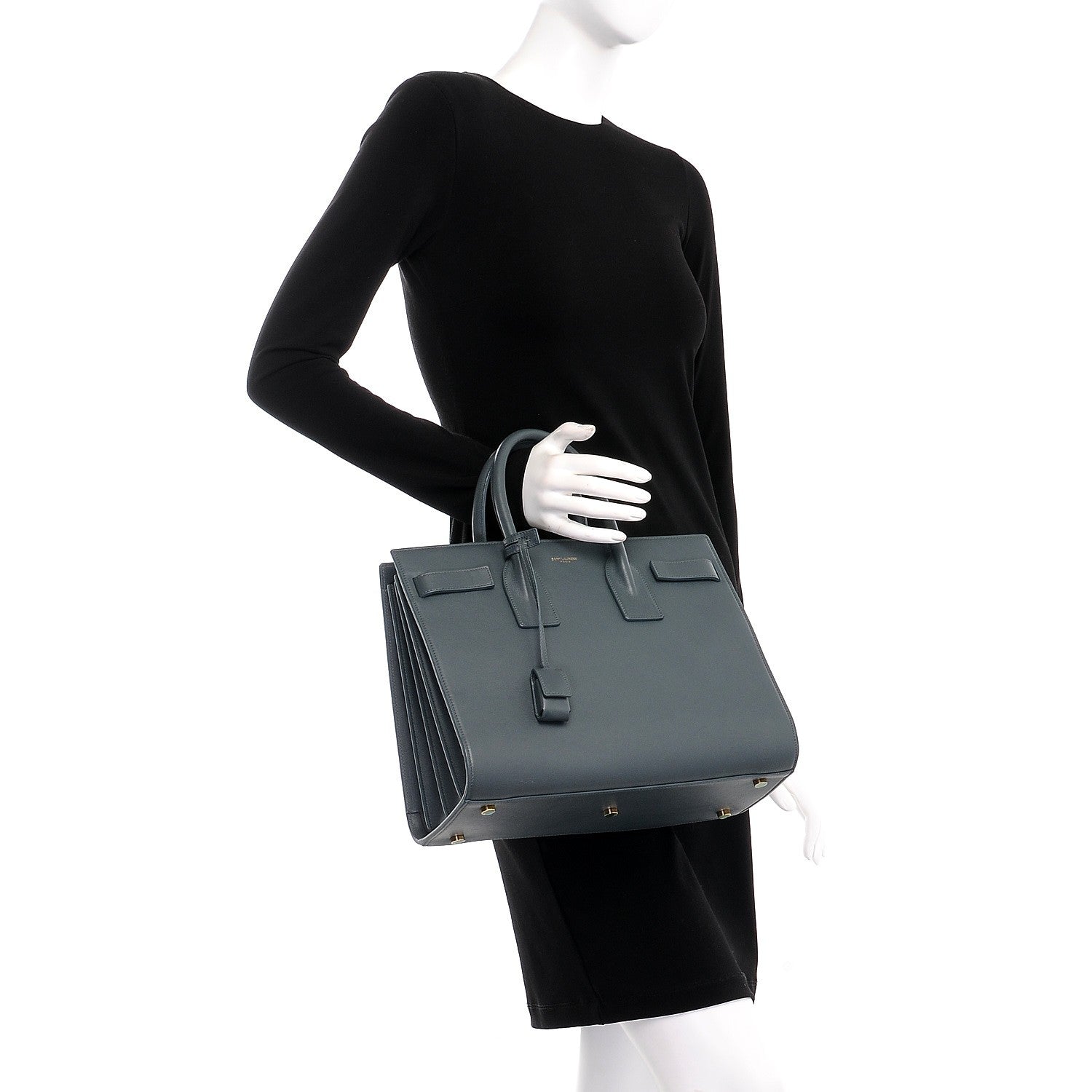 Saint Laurent Calfskin Small Classic Sac De Jour Petrol 3 of 11