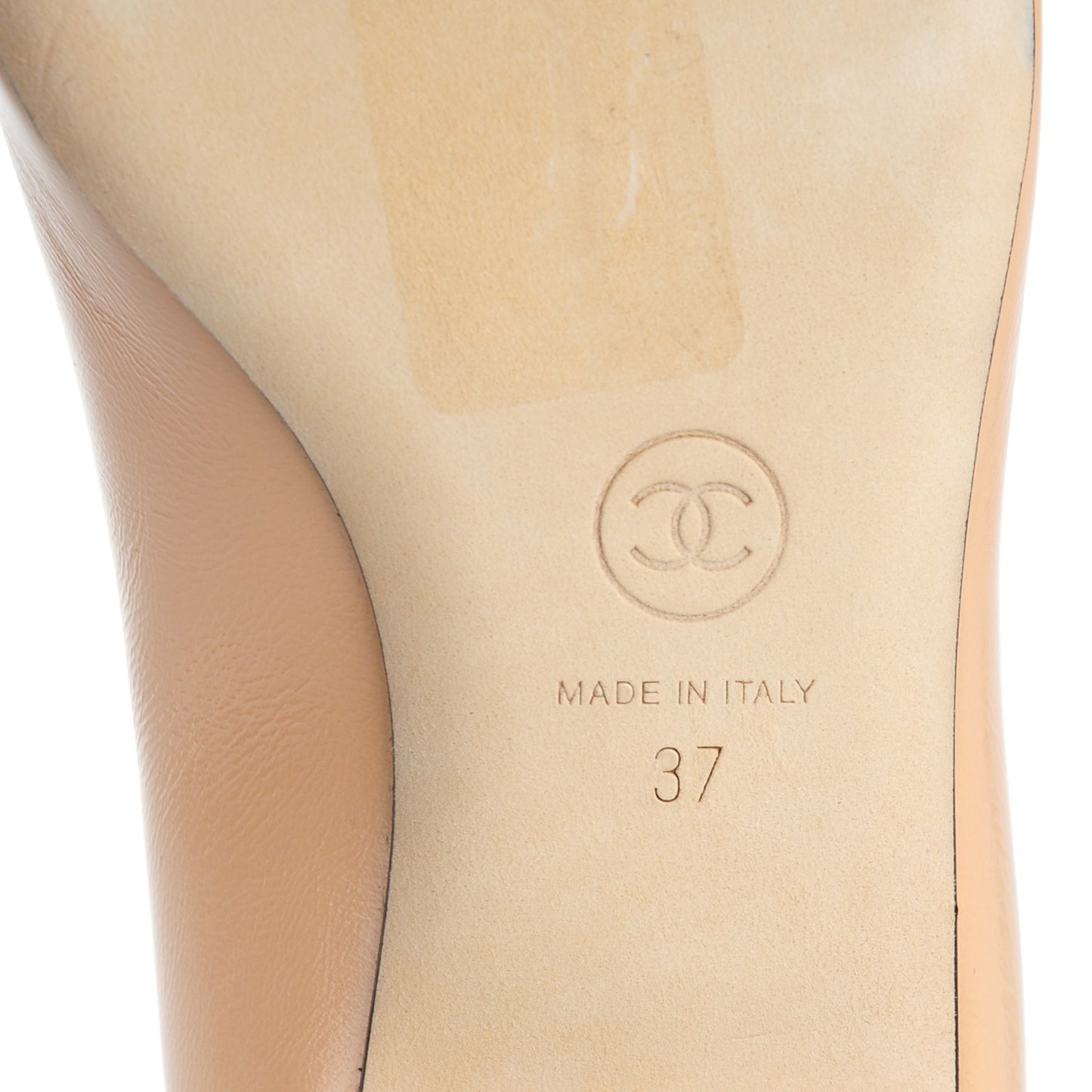 Lambskin Cap Toe Ballerina Flats 37 Beige Black
