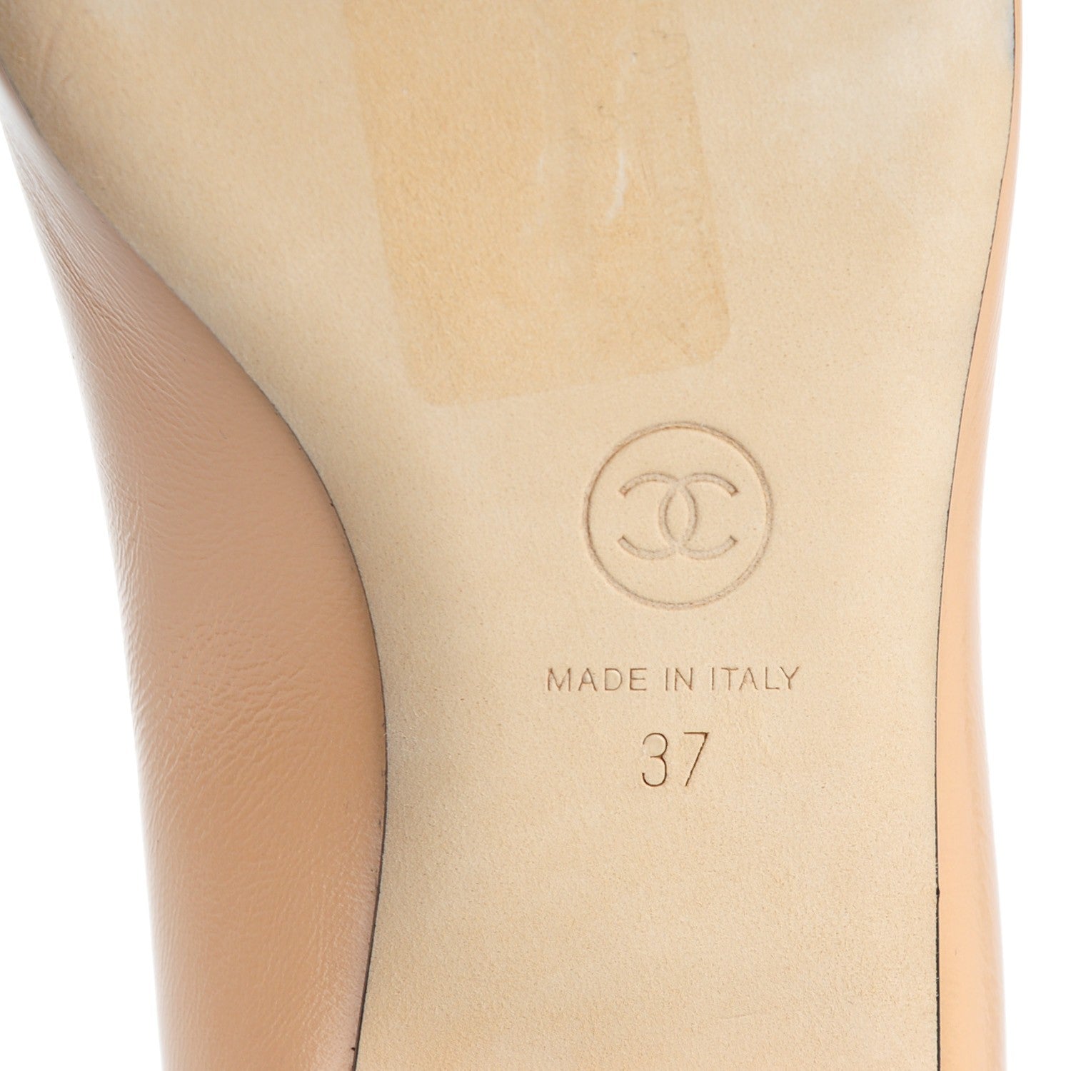 Chanel Lambskin Cap Toe Ballerina Flats 37 Beige Black 8 of 10